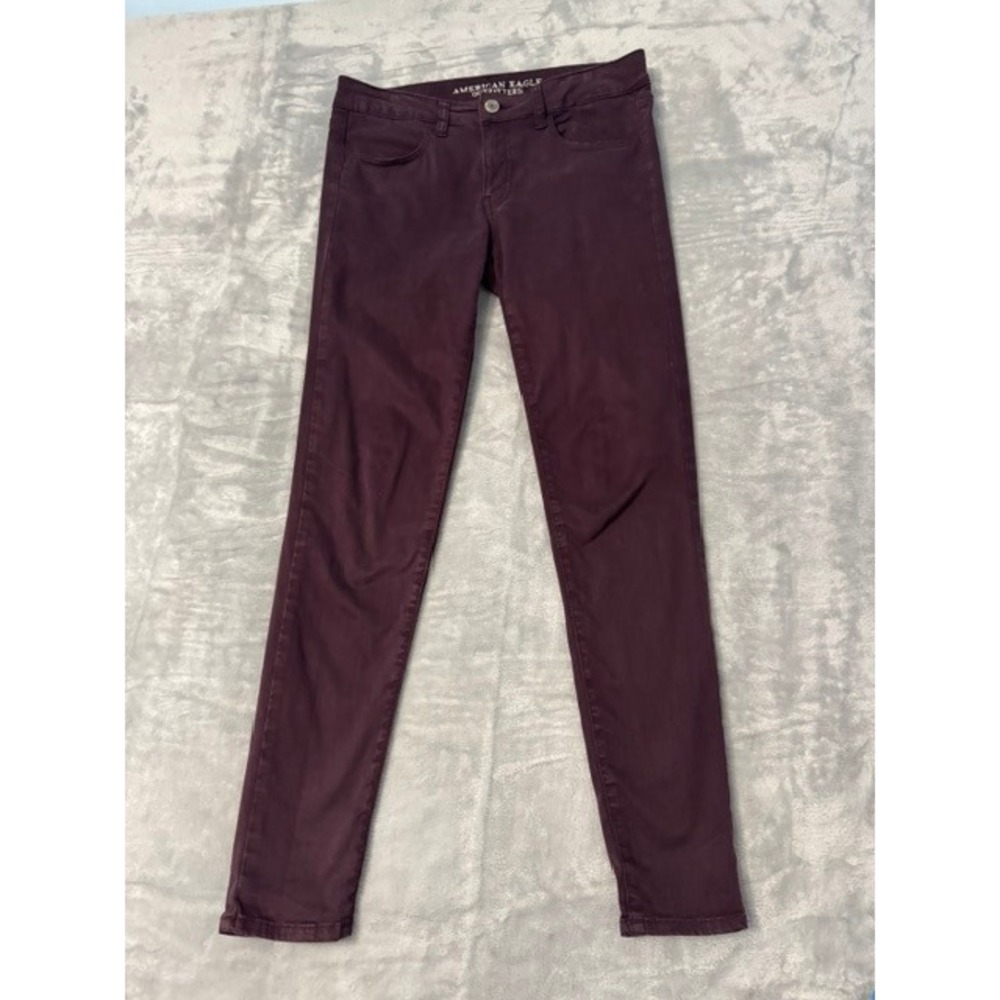 American Eagle Super Stretch Burgundy Jeggings‎ Women's 6 Regular Skinny